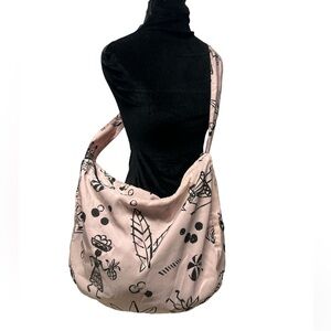 Mycra Pac Tour light pink geometric print crossbody tote bag